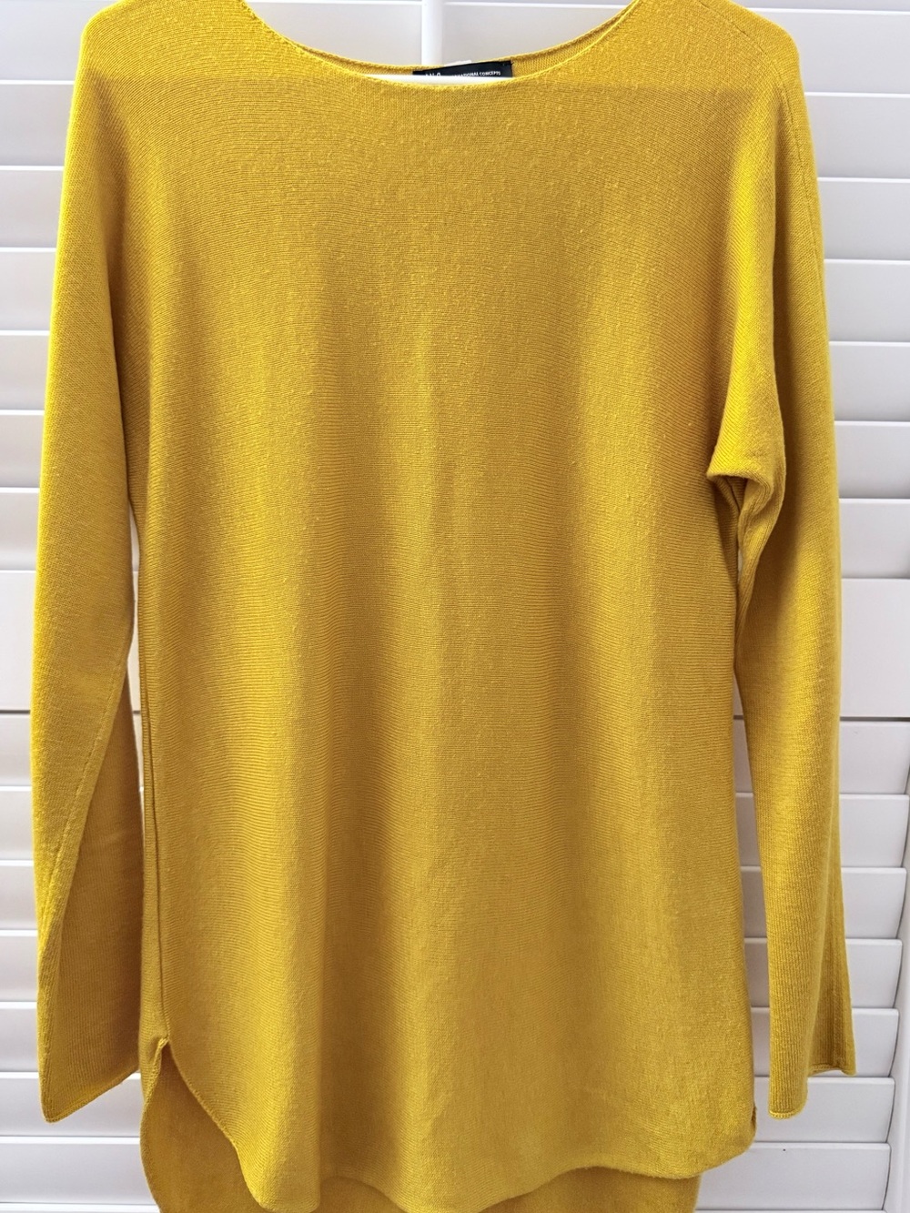 INC International Concepts Mustard Scoop Neck Lightweight Knit Top